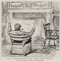 Sir J E Millais reading The Times after Breakfast